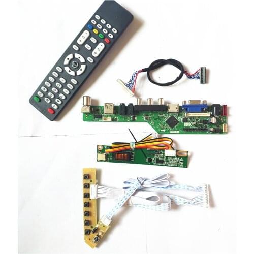 For LP150X08-TLA4/TLA6 Remote+Inverter+keyboard LCD 1CCFL 30Pin LVDS VGA HDMI-Compatible AV USB RF T.V56 controller board
