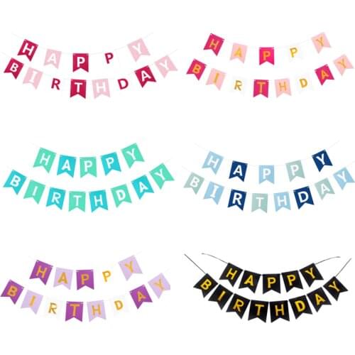1 Set Happy Birthday Banners Flags Paper Bunting Garland Flags Wedding Boy Girl Kid Baby Shower Birthday Party Supplies Decor