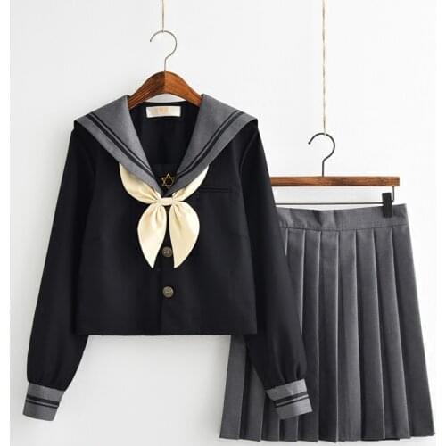 High school students uniform jk long sleeve sailor suit female students wear school uniform college wind suit