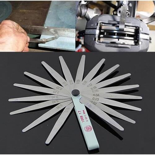17 Blade Thickness Feeler Gauge Gap Metric Filler Measuring Tool For Feeler Gauge Valve Shim Use 0.02 - 1 mm
