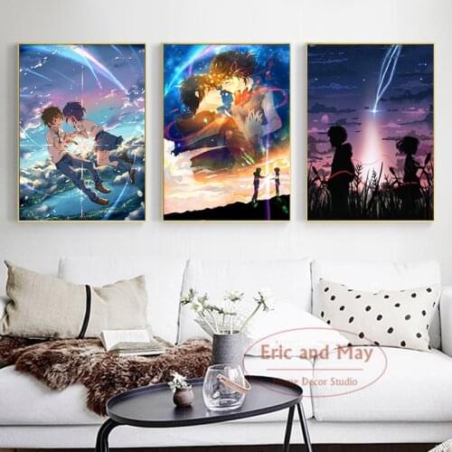 Your Name Manga Film Anime Movie Poster And Print Canvas Painting Art Wall Pictures Cartoon Wall Decorations Living Room Affiche