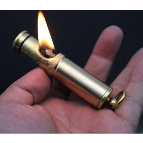 Brass Free Fire Torch Lighter Retro Grinding Wheel Flint Kerosene Oil Pipe Lighter Cigarette Gasoline Windproof Gadgets For Men1