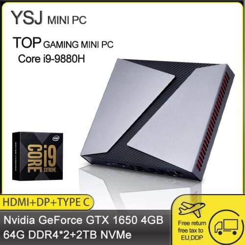 TOP Desktop computer NVIDIA GeForce GTX 1650 Intel Core I9 9880H i7 9750H Gaming Mini PC 4G HDMI DP Windows10 Pro AC wifi BT 4.0