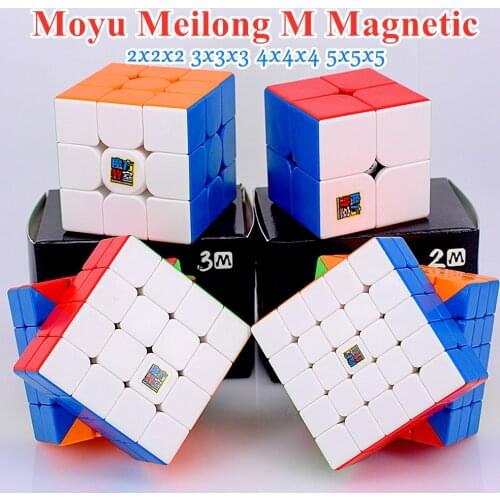 Moyu Meilong M magnetic 2x2x2 3x3x3 magic cube 4x4x4 5x5x5 speed cube magnet puzzle cube 2x2 3x3 cubo magico 4x4 5x5