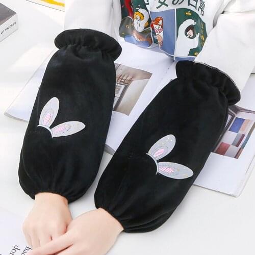 Adult cute three-dimensional sleeve protective female autumn and winter fleece warm antifouling hand sleeve student