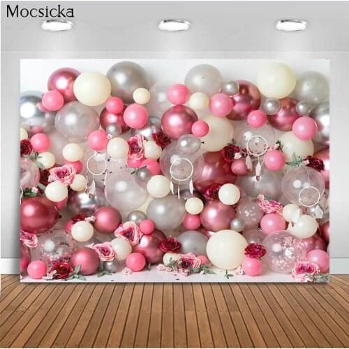 Mocsicka Wedding Theme Background Flowers Balloon Decoration Style Child Portrait Photo Background Photography Banner