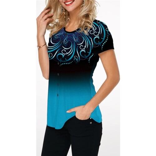 Fashion Printed T Shirt For Ladies Casual Slim O-neck T-shirt Heigh Quality Ladies Tops New Women T-shirt