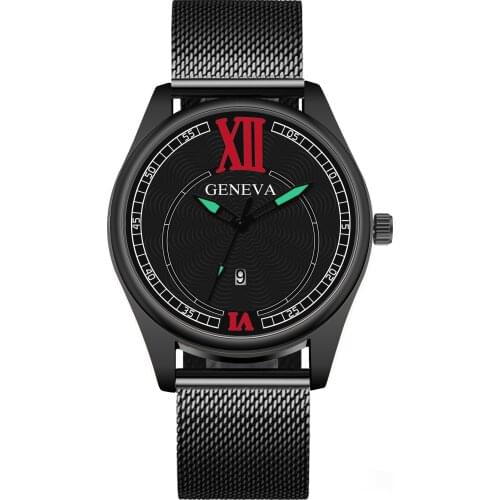 Men Watches Luxury Brand Men Stainless Steel Mesh Calendar Watch Men Business Sports Casual Quartz Watch Relogio Masculino Clock