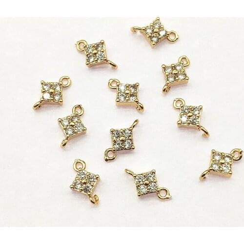 New arrival!11x7mm 100pcs Cubic Zirconia Connectors for Handmade Necklace Earring Making DIY Parts,Jewelry Findings & Components