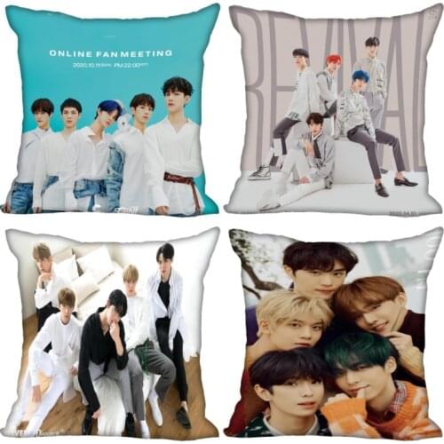 New Arrival CIX KPOP Boy Pillow Cover Bedroom Home Decorative Pillowcase Square Zipper Pillow Cases Satin Soft No Fade 0622