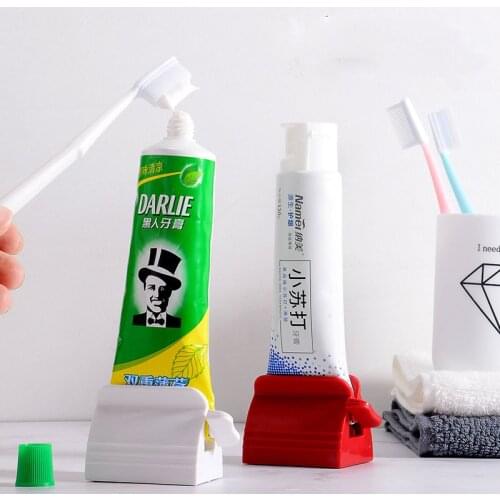 New Bathroom Accessories Toothpaste Squeezer Tooth Paste Dispenser Tube Squeezer Facial Cleanser Press Rolling Holder for Kids