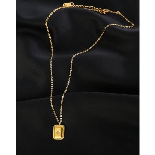 New Fashion Women Necklace Stainless Steel Srystal Eight-pointed Star Necklace Luxury Jewelry Top Quality Women Wedding Jewelry