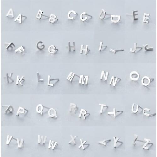 Personalized 36 Letters Earrings for Women 925 Sterling Silver Name Earrings Cute Party/Wedding Jewelry Birthday Gift for Her