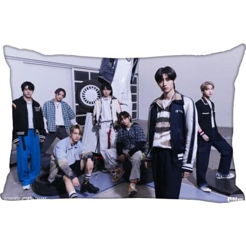 Custom Pillowcase Cover ENHYPEN Kpop Star Rectangle Zipper Pillow Cover Satin Fabric Pillowcase 40x60cm,50X75cm(Two sides) 0622