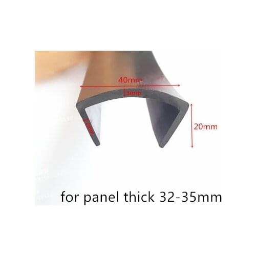 Rubber Sealing U Strip 20x40x20mm for 32-35mm thick Glass Metal Car Wood Panel Board Edge Encloser Shield Black