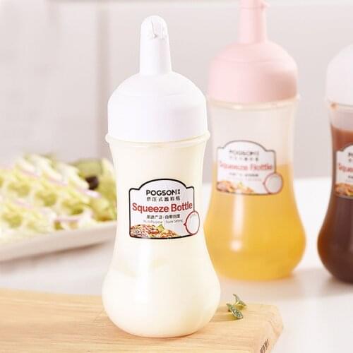 Scale Squeeze Bottle Kitchen Supplies Tomato Salad Plastic Seasoning Jam Bottle Lecythus Portable Kitchen Tools 350Ml