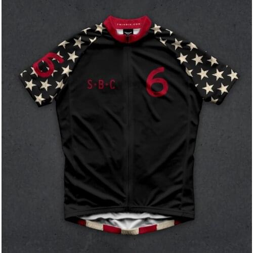The Speedy USA Twin Six Pro Cycling Jersey Road Apparel Maillot Ciclismo Mens Short Sleeve Black Bicycle Tops Quick Dry Shirts