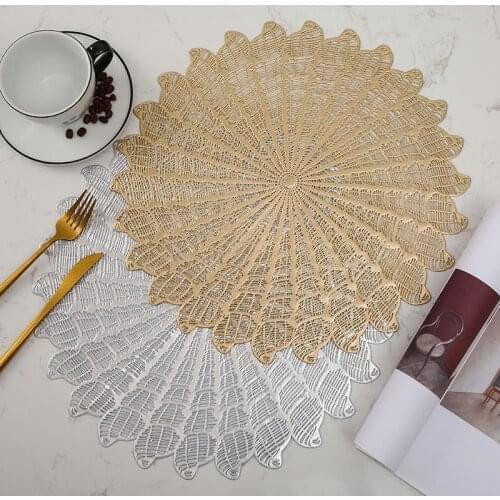 1Pcs Modern Europe Placemat Table Mat Cup Pads PVC Heat Insulation Non-Slip Coaster Placemat for Party Dining Table