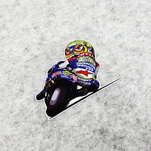 NO.S083 Motorcycle Racer Cartoon Reflective Sticker Q-version 74 Daijiro Waterproof Motorbike Helmet Stickers