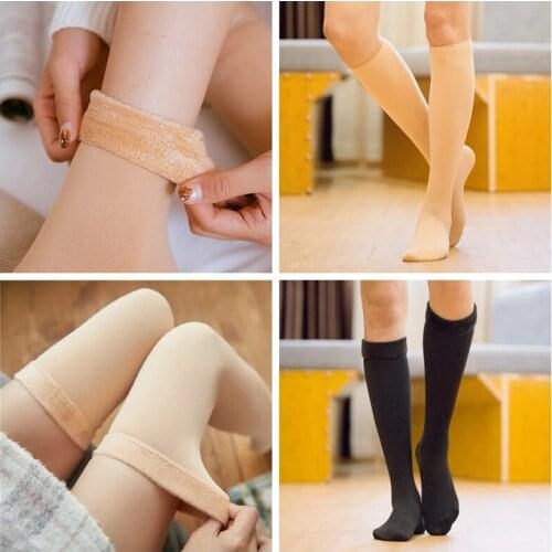2 pairs Winter Warm Thick Women Thermal Cashmere Snow Stocking Unisex Seamless Boots Floor Socks Below Above Knee Long Stockings