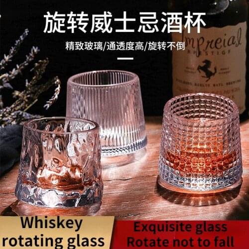 Rotating Whiskey White Wine Gyro Cup Household Beer Red Wine Glass Shaker Tumbler Cup Glass Drinkware Wine Glass Glass Cup