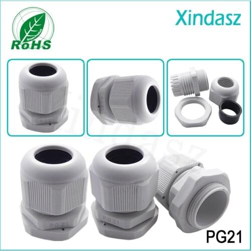 XD-PG21 100pcs/Lot)Free Shipping Plastic Cable Gland XD-PG21 Nylon plastic Cable Glands PG21 For 13-18mm