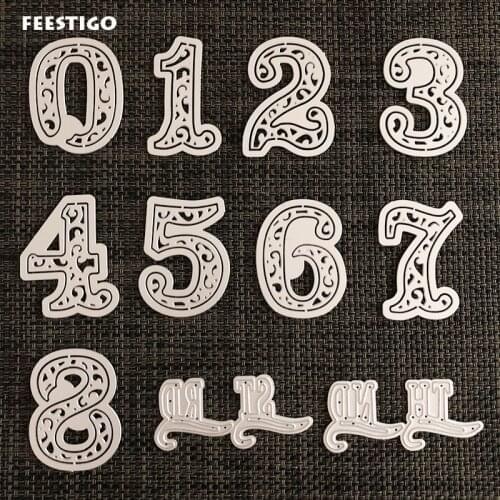1 Set Number Metal Cutting Dies Stencil Scrapbooking Embossing Card Craft Anniversary Birthday Valentines Day Number Cut Dies
