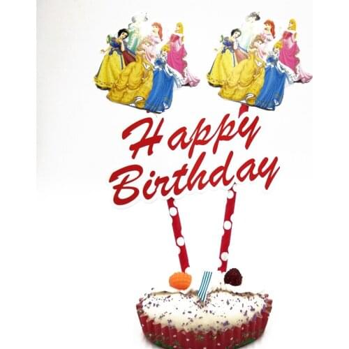 1setPrincess Theme Cupcake Cake TopperDecoration For Children Baby Shower christams Supplies Cake Baking Party