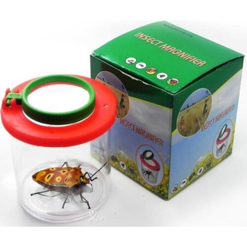100pcs Magnify Insects Viewer box 2 Lens 4x Magnification Magnifier Bug Box Childrens Toy Entomologists Wholesale#4703