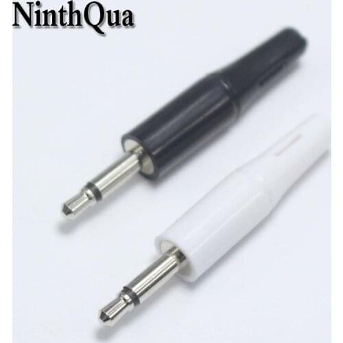 2pcs 2.5mm mono headset plug 2 pole 2.5 mm audio plug Jack Adapter connector for phone black white