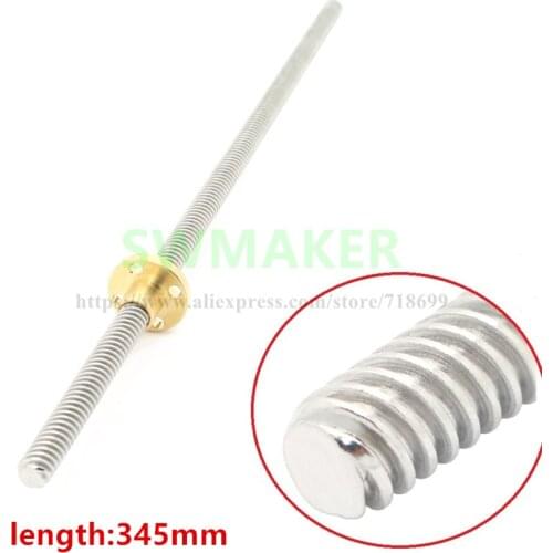 2pcs TR8x8 T type lead screw 345mm for Prusa i3 Anet A8 3D printer Z axis spare parts