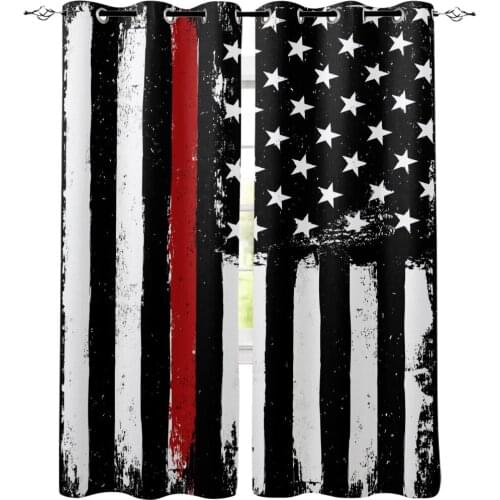 American Flag Red Black Window Treatments Curtains Valance Room Curtains Large Window Window Curtains Dark Window Blinds Indoor