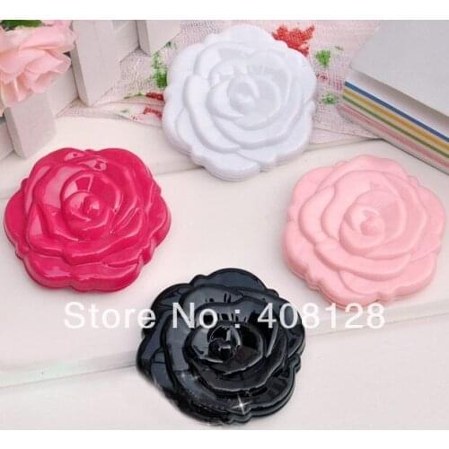 Free shipping 3D Rose Shape Compact Cosmtic Mirror Cute Girl Makeup Mirror 100pcs/lot