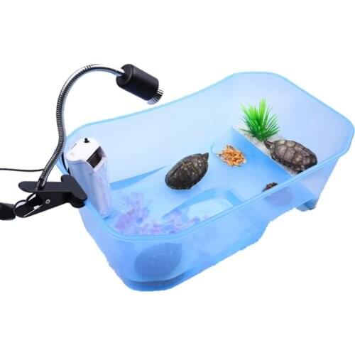 Large Turtle Tank with Platform Light Turtle Aquarium Plastic Transparent for Brazilian Tortoise Snapping Turtle Breeding Cage