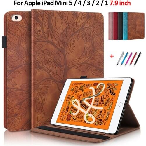 Tablet Cover For iPad Mini 5 Case Funda Emboss Tree Flip Wallet Stand Cover For iPad Mini 4 3 2 1 Case Coque For iPad Mini 7.9"