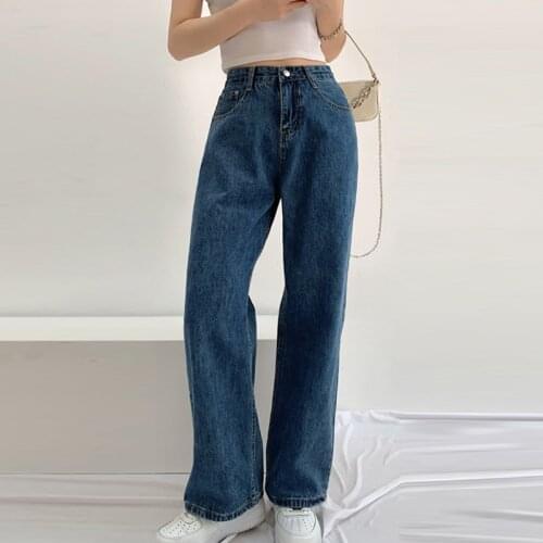 Denim Trousers Wide Leg Jeans Flare Jeans Womens Pants Boyfriend Y2K Pants 2021 Casual Split Washedhigh Waist Mom Ripped Jeans
