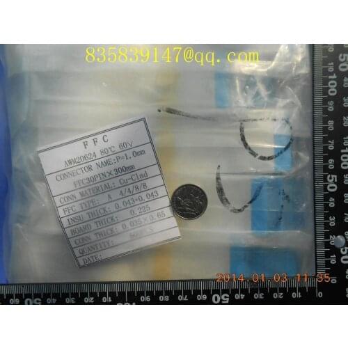 FFC cable 1.0 pitch-30pin-300mm-A same direction flexible flat cable ROHS customization is available