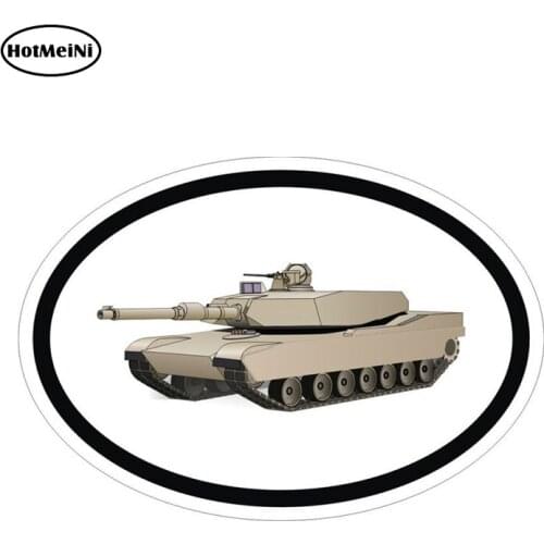 HotMeiNi 13cm x 9cm Sticker M1 Abrams Mbt Tank OVAL White Bumper Battle Vinyl Reflective Car Sticker Waterproof Car Styling