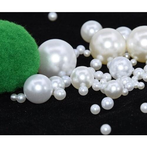 3-20 Mm Round Beads No Hole 1000pcs Lot of Wholesale Fashion DIY Rice White Imitation Ivory Imitation Pearls, Pearl Jewelry