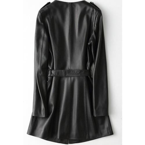 Genuine Leather Jacket Fashion Real Sheepskin Coat Female Winter Leather Jacket Women Jackets + Belt Korean Clothes 18007