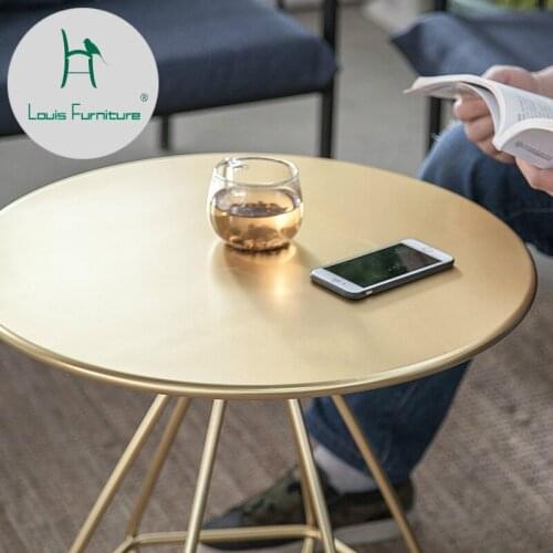 Louis Fashion Tea Table Minimalist Modern Iron Art Bedroom Golden Personality, Home Creative Coffee