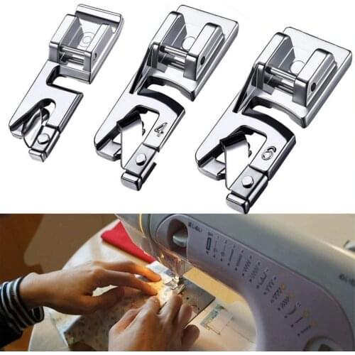 3PCS Narrow Rolled Hem Sewing Machine Presser Foot Set Household sewing Accessories 3mm, 4mm and 6mm sewing tools 7YJ333