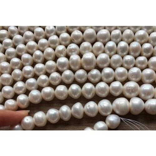 Genuine AAA Natural Pearl 11-14mm white baroque freshwater pearl loose beads DIY gift one strands Hole Approx 1mm 37CM 15