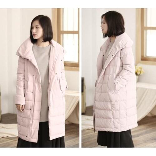 Women Winter Down Jacket Hooded Duck Down jacket Winter Down Coat Loose Style Thick Winter Jacket With Fur Trim