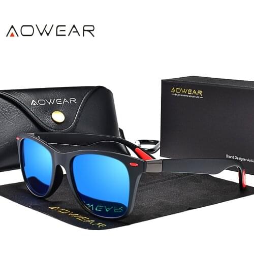 AOWEAR Brand Designer Square Sunglasses for Men / Women Classic Rivet Car Driving Sun Glasses Unisex Driver Glasses gafas de sol