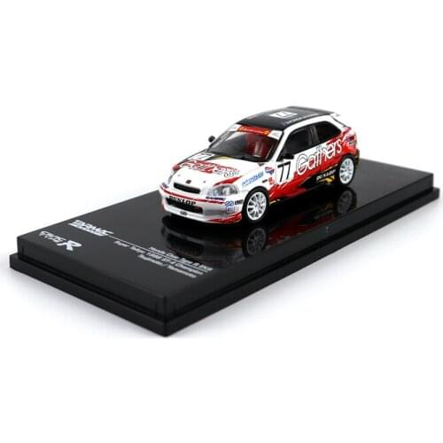 Tarmac Works cars 1:64 HONDA Civic TYPE R EK9 Super taiyku 1998 ST-4 Champion #77 Alloy collection car