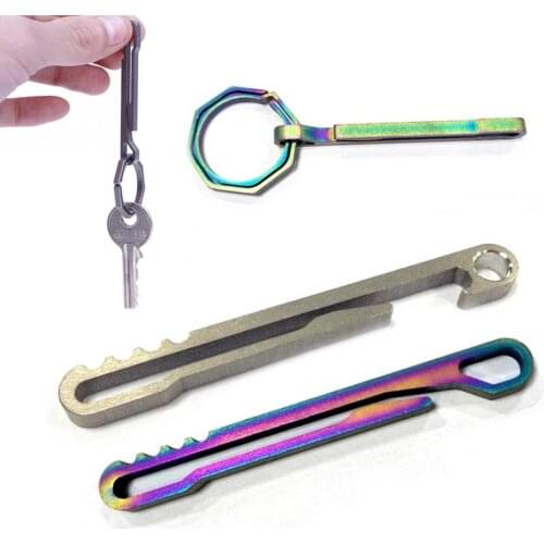 Titanium buckle ring outdoor keyring hike belt TC4 Ti clip camp bottle opener key multi multipurpose multifunction keychain edc
