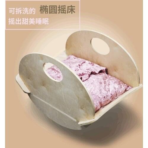 Pet Supplies Assembly Cat Hammock Round Deep Sleep Nest Pet Cradle Wooden Portable Dog Swing Bed Cat Bed House Kennel
