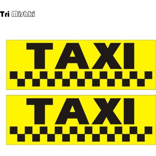 Tri Mishki WCS379 7*22.5cm 12*34.8cm TAXI car sticker funny colorful auto automobile decals