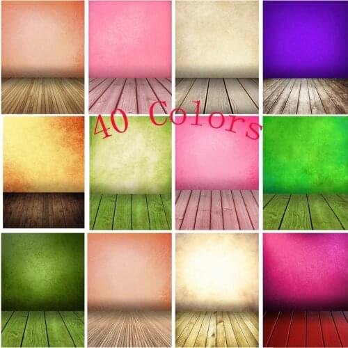 Vintage Gradient Solid Color Photography Backdrops Props Brick Wall Wooden Floor Baby Portrait Photo Backgrounds 210125MB-22